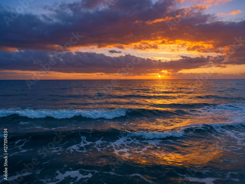 sunset over the sea