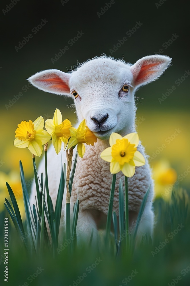 Fototapeta premium Daffodils flowers spring yellow.