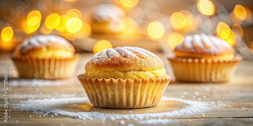 Indulge in Apulian pasticciotto: creamy egg custard baked in flaky pastry.  A bokeh-blurred breakfast dream. photo