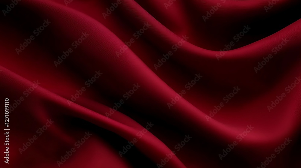 Obraz premium Close up of rich, red fabric with soft folds.