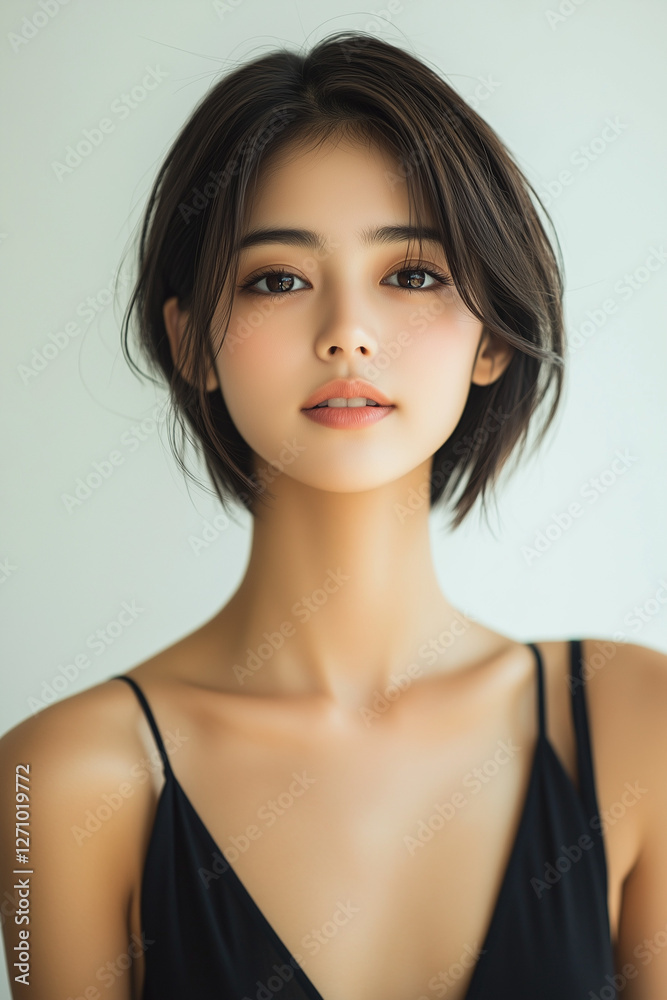 Naklejka premium 美しさ, 顔, モデル, 笑う, ファッション, 人々, 髪の毛, 笑みを浮かべている, 人, ブルネット, シティ, アウトドア, 通り, ライフスタイル, 淑女, 1, 頭, ハピネス, 化粧,女, 美しさ, 髪の毛, モデル, ファッション, 顔, うっとりさせる魅力, 化粧, 人, ドレス, ブルネット, 肌, 唇, 化粧, 淑女, 目, 暗い, 黒, ふしだらな, スタジオ, 好色