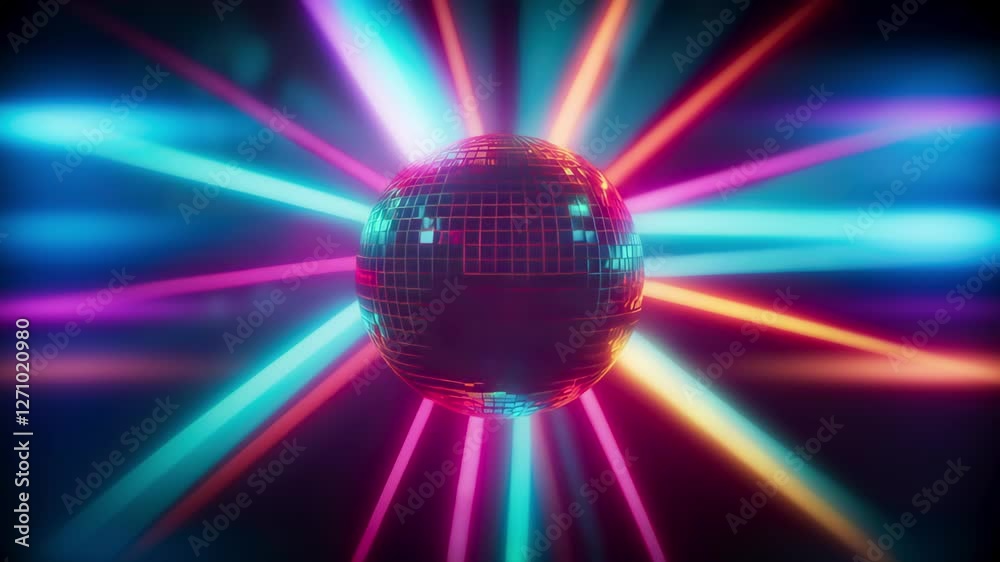 Mirror disco ball 3D animation clubbing party loopable background