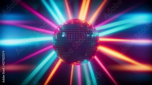 Mirror disco ball 3D animation clubbing party background