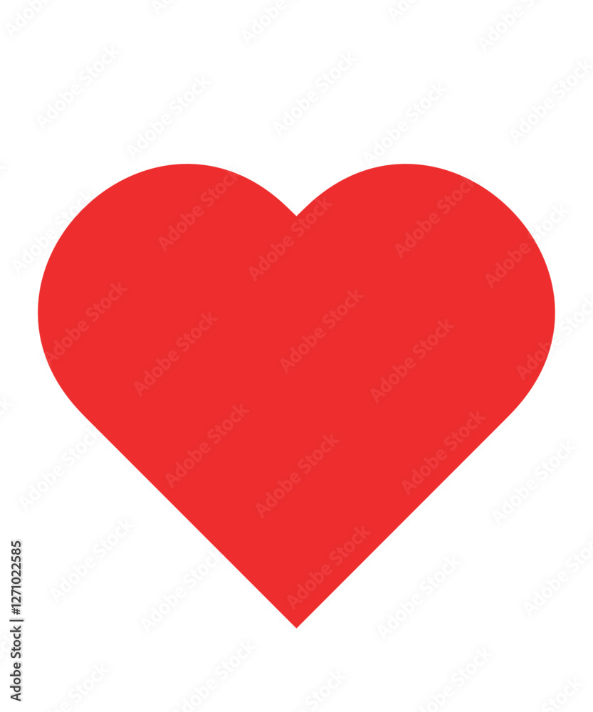 Red Heart Shape Symbol for Love and Romance on White Background Red Heart Shape Symbol for Love and Romance on White Background