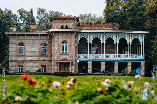 View of Tsinandali estate, Chavchavadze poet's palace in Kakheti, Georgia photo