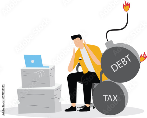 Working hard to earn money to pay off debts, debt pressures