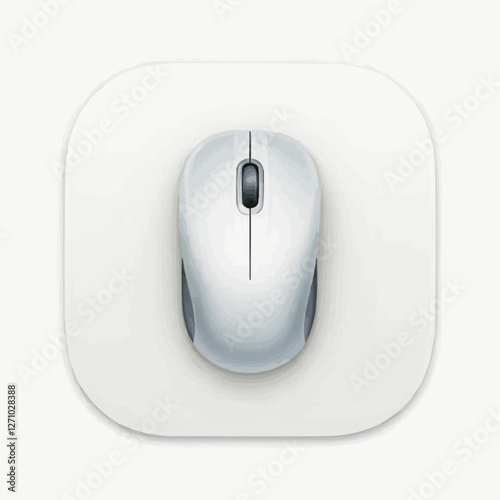 Computer mouse icon with a sleek design on a white background, perfect for tech applications
