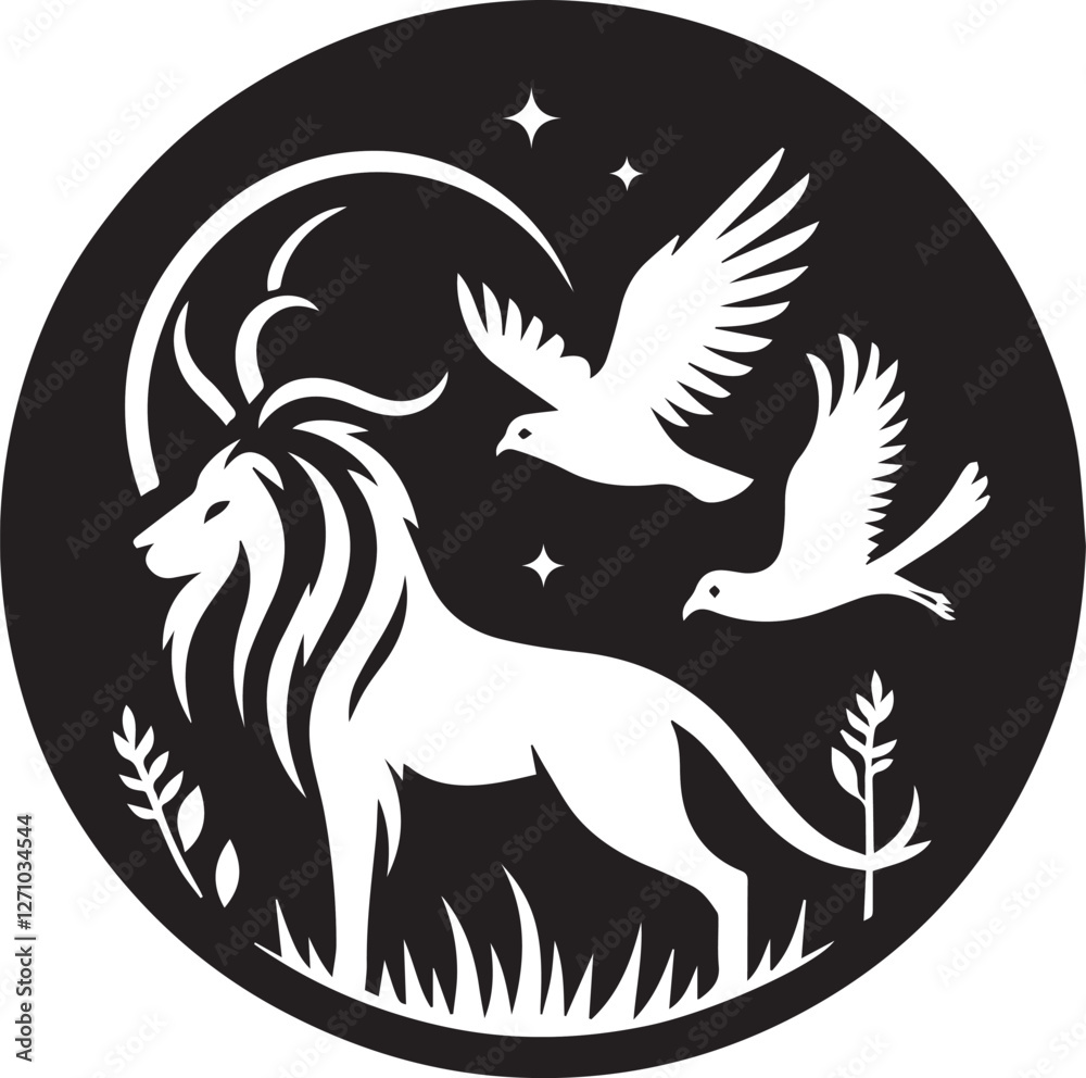 Fototapeta premium simple lion logo