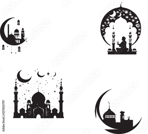 Eid Mubarak Icon Trendy Vector. Eid Mubarak Logo Trendy Design Vector. ramazan day