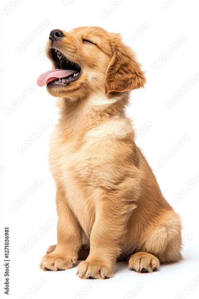 Golden retriever puppy yawning animal dog pet. Golden retriever puppy yawning animal dog pet.