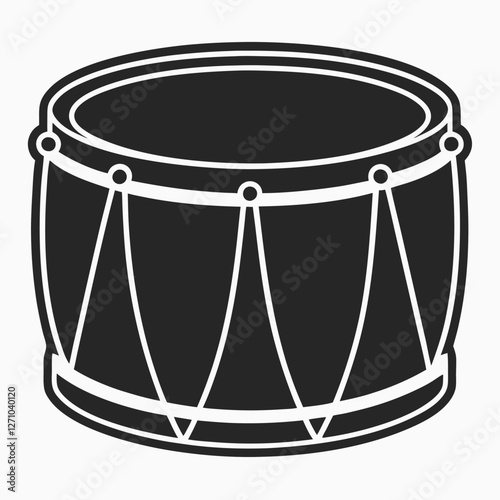 Drum Instrument Silhouette Collection Black Music Symbols
