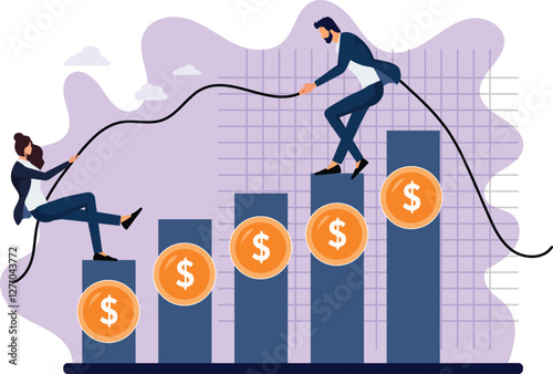 Saving a Business: Concept Illustration of Financial Struggletled-1