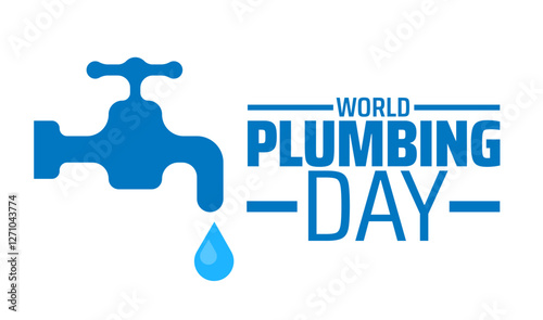 World plumbing day background banner or poster design template. observed every year in March. Holiday concept. Use to any Template, card, poster, placard, template.