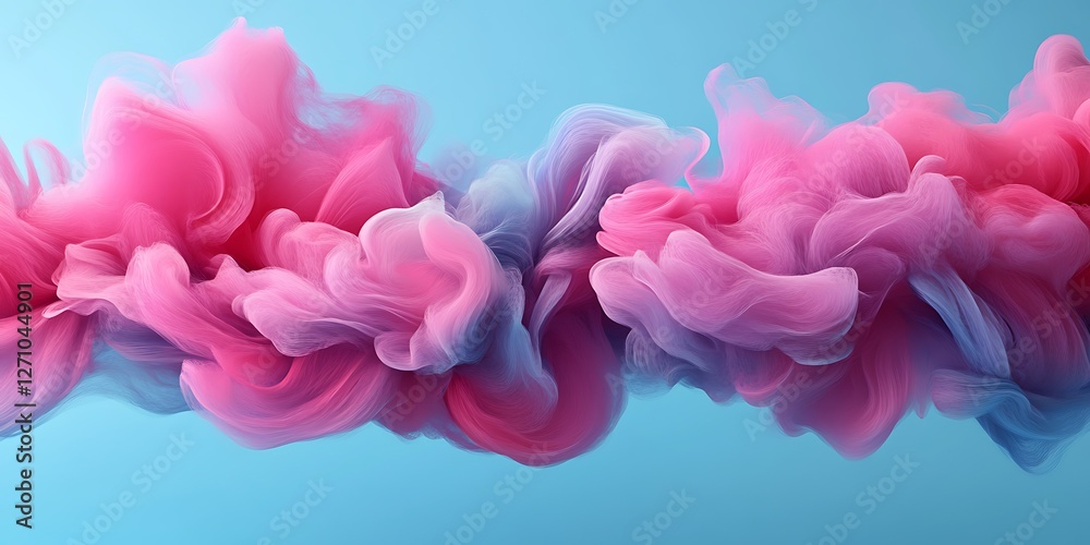 Fototapeta premium Abstract Colorful Ink Flow on Light Blue Background