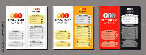 Restaurant menu card template in DL format - vector illustration