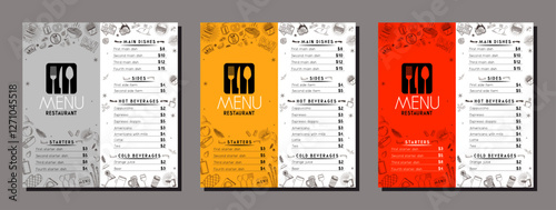 Restaurant menu card template in DL format - vector illustration