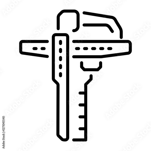 Caliper instrument icon in linear style 