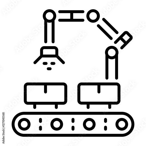 A line style icon of conveyor belt 