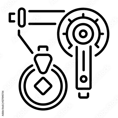 Construction pulley icon in linear style 
