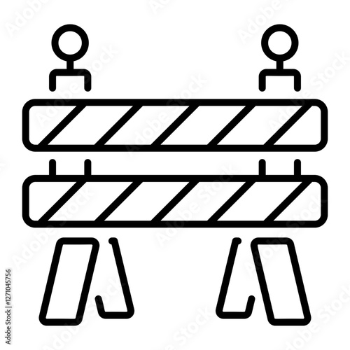 Barricade icon in linear style 