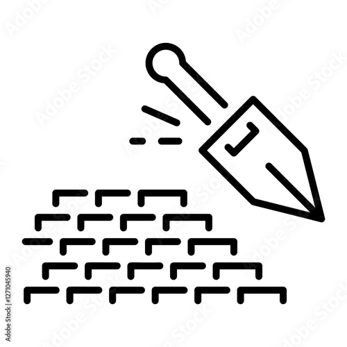 Bricklaying icon in linear style 