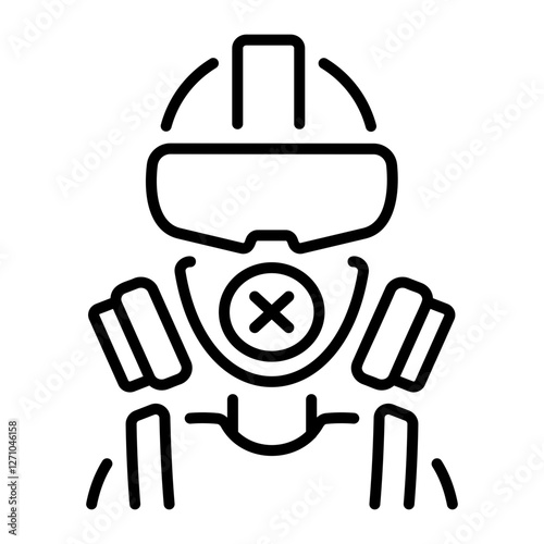 Gas mask icon in linear style 