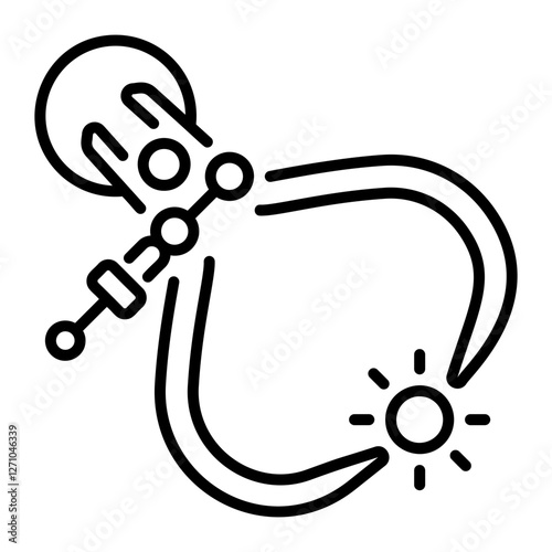 A line style icon of outside caliper 