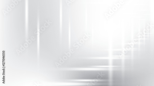 Abstract white and gray color background, straight light beam. Vector illustration.