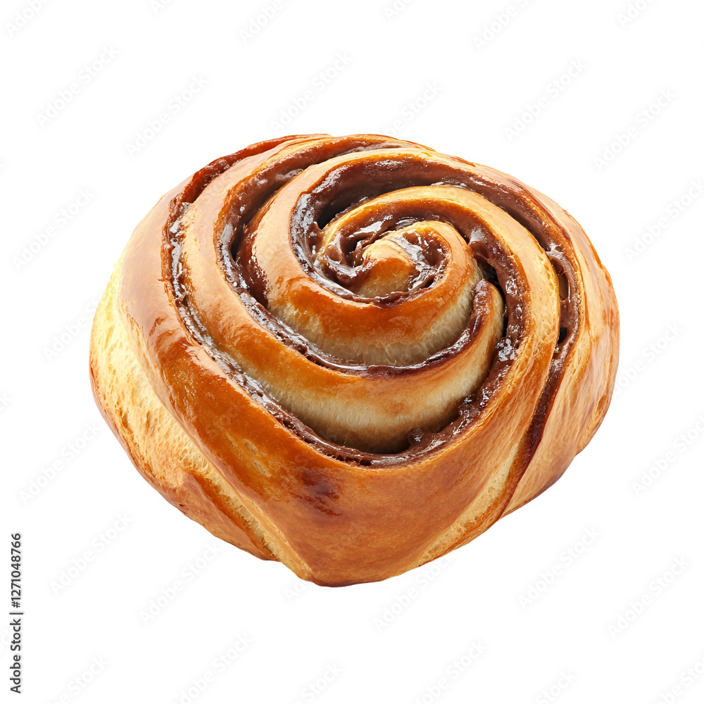 Fototapeta premium Delicious Chocolate Swirl Pastry Bun, Baked Sweet Treat