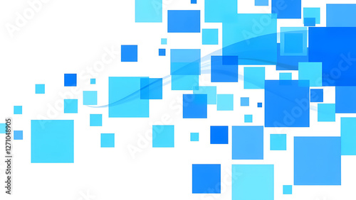 Blue and white geometric square tile pattern design photo