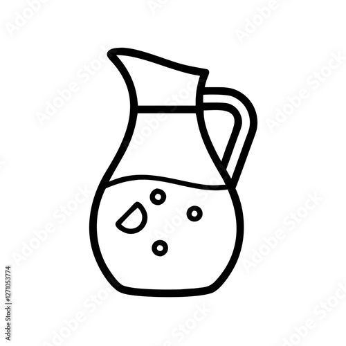 Sangria Pitcher Icon in Minimalist Line Art Style