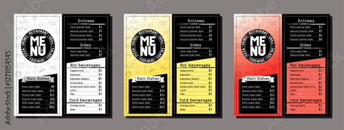 Restaurant menu card template in DL format - vector illustration