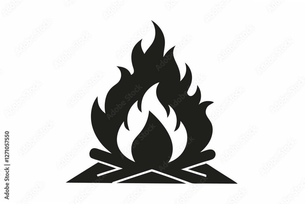 bonfire silhouette vector illustration bonfire silhouette vector illustration