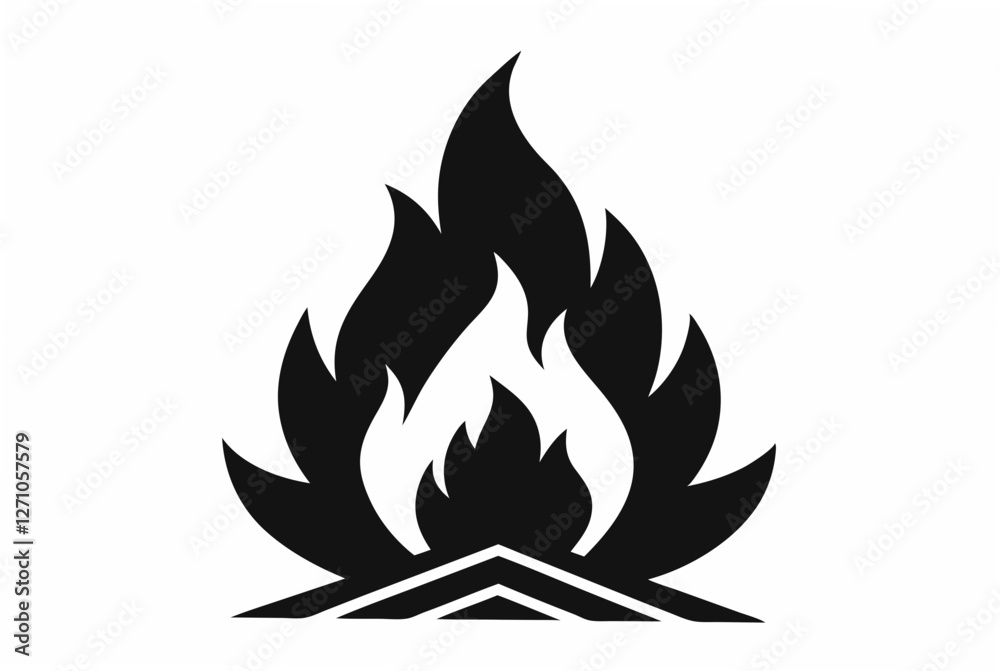 bonfire silhouette vector illustration bonfire silhouette vector illustration