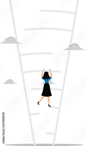 Climbing ladder with obstacle concept