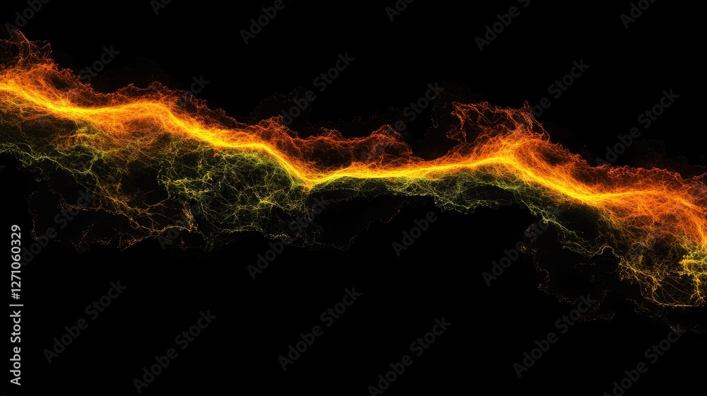Abstract neon-colored energy waves symbolizing efficient electricity transmission.