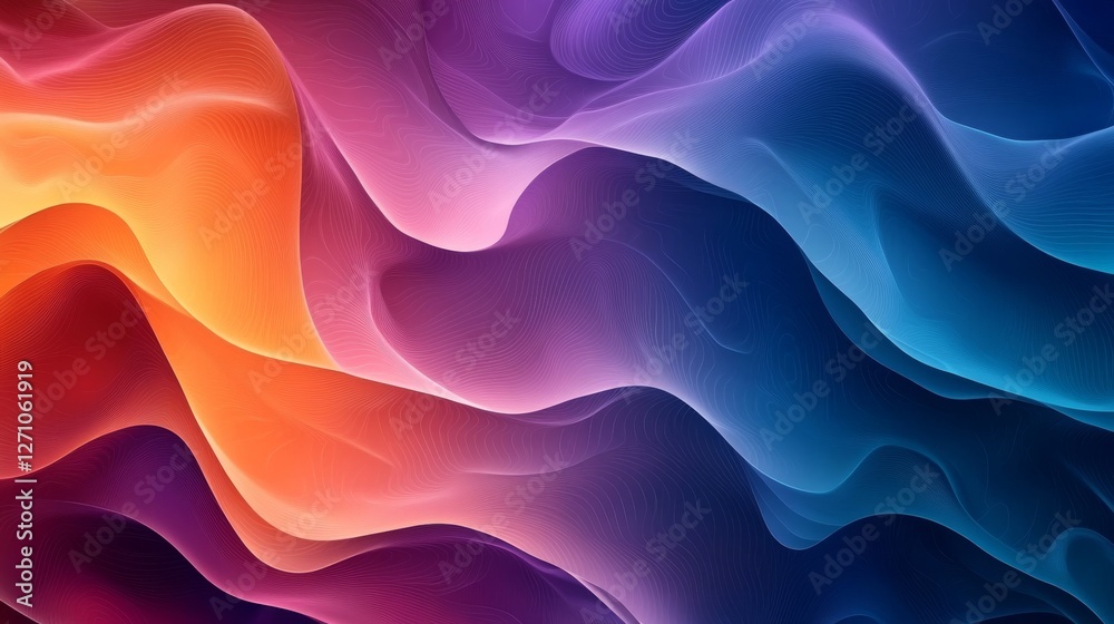 Obraz premium An impressive 3D abstract background with dazzling neon lights and luminous, curvy lines