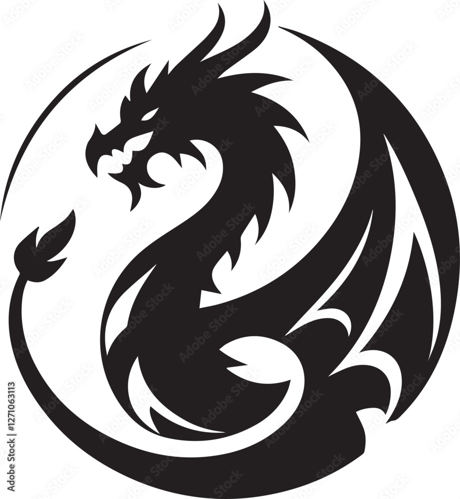 Fototapeta premium Simple Dragon Logo