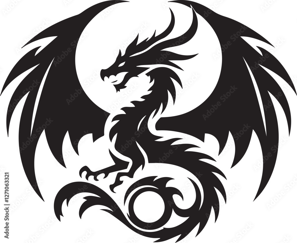 Naklejka premium Simple Dragon Logo