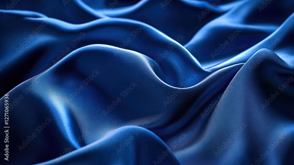 custom made wallpaper toronto digitalDeep blue velvet fabric forming organic waves with soft shadows and highlights, perfect for an elegant texture background.