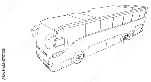 passenger transport bus 3D illustration