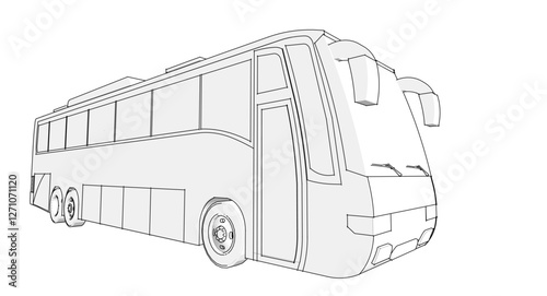 passenger transport bus 3D illustration