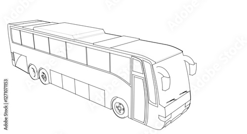 passenger transport bus 3D illustration