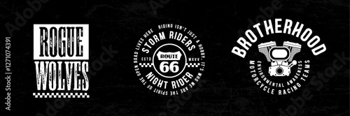 Motorcycle racing badges club emblems tshirt design Retro Racing Typography Graphics