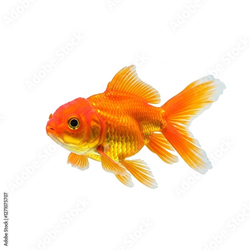 goldfish isolated on white background photo