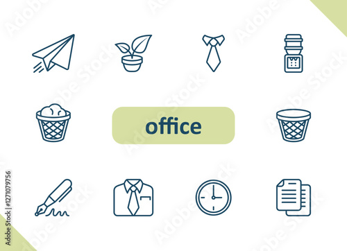 Office icons. Job, career, workplace vector icon set