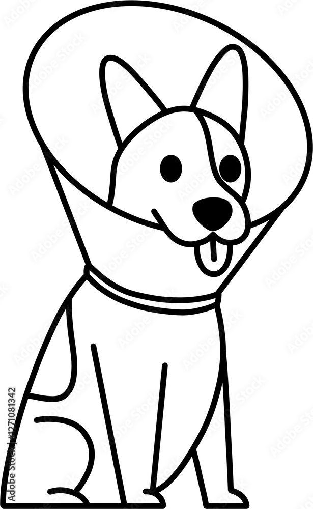 Fototapeta premium 넥카라 강아지 흑백