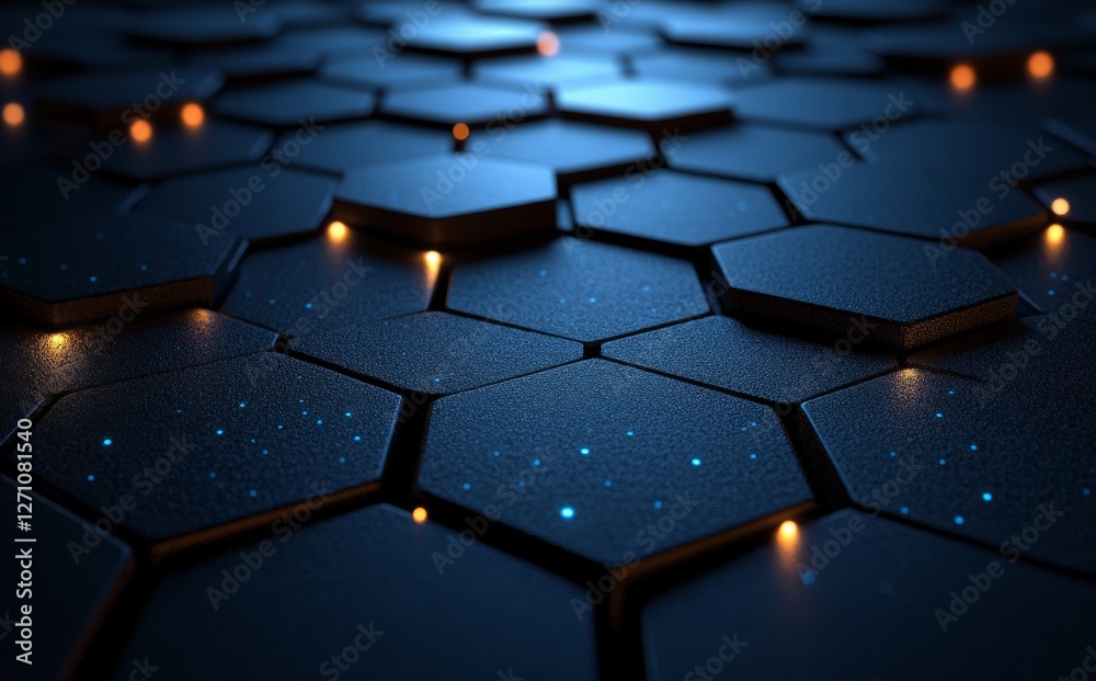 A shadowy science fiction digital scene with bright blue tech lines, an abstract hexagonal data pattern, and dynamic futuristic lighting effects A shadowy science fiction digital scene with bright blue tech lines, an abstract hexagonal data pattern, and dynamic futuristic lighting effects