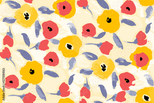 Rich Rich abstract floral seamless background hand painted with paint strokes. floral background hand painted with paint strokes.