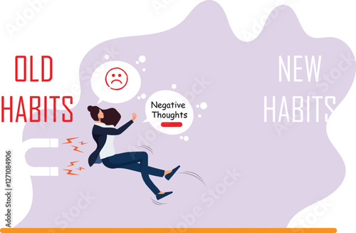 The Weight of Yesterday: A Businesswoman's Struggle with Old Habits and Negative Thoughts